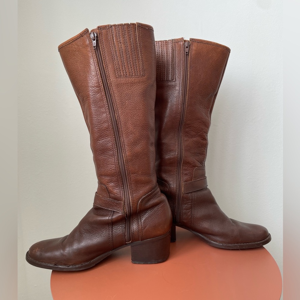 Brown Leather Knee-High Boots - Picture 4 of 11
